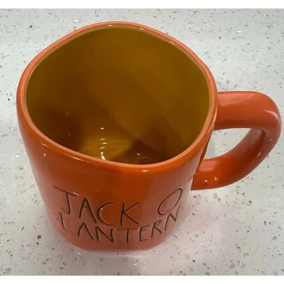 Rae Dunn JACK O' LANTERN Halloween Mug Orange Mug - Picture 2 of 3